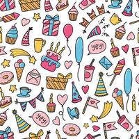 Colorful Birthday Seamless Pattern Design Stock Illustration