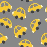 coches de juguete de patrones sin fisuras doodle dibujado a mano. , minimalismo. lindo estampado de bebé para textiles, papel tapiz, papel de regalo. de carreras, de transporte, para niños vector