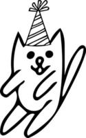 lindo gato dibujado a mano en estilo doodle. elemento para postal de diseño vector