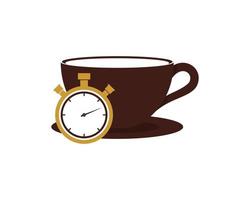 logotipo de la hora de la taza de café vector