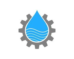 Gear with water drop stripes inside vector