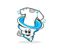 Laundry with cartoon twister and t-shirt vector