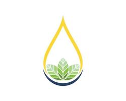 Abstract water drop with leaf and circuit technology vector