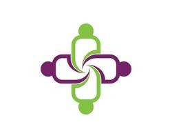 Cross health with connection people vector