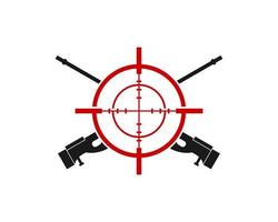 Cross air riffle with sniper symbol inside vector