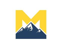 Mountain with M letter initial on the top vector