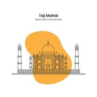 outline illustration of a taj mahal india vector