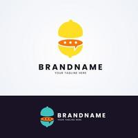 diseño de logotipo de la aplicación de chat de limón vector