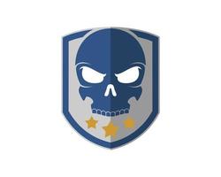 Shield with skull and three star vector