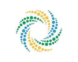 Circular colorful dot vortex vector