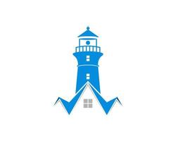 Real estate house with lighthouse on the top vector