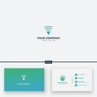pen wireless signal logo simple and modern vector