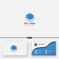 double Box abstract logo modern blue vector