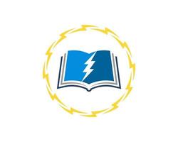 Circular lightning with electrical book inside vector