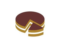 rayas de pastel de chocolate y rebanada vector