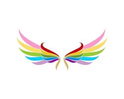 Abstract wing with rainbow colors vector