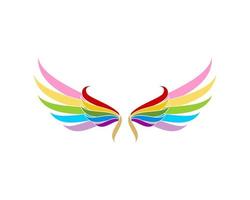 Abstract wing with rainbow colors vector