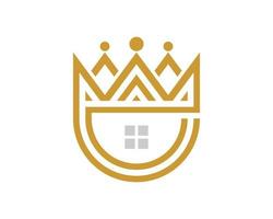 Abstract corn with window of house in gold colors vector