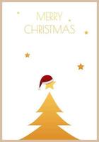 Holiday card with Christmas tree and Santa's hat.  Universal vector templates, eps 10