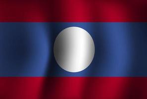 Fondo de bandera de laos ondeando 3d. fondo de pantalla de la bandera del día de la independencia nacional vector