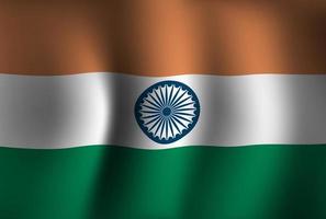 fondo de la bandera de la india ondeando 3d. fondo de pantalla de la bandera del día de la independencia nacional vector