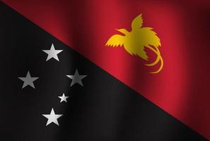 Papua New Guinea Flag Background Waving 3D. National Independence Day Banner Wallpaper vector