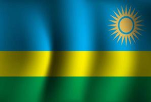 Fondo de bandera de Ruanda ondeando 3d. fondo de pantalla de la bandera del día de la independencia nacional vector