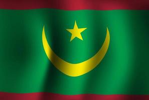 Fondo de bandera de mauritania ondeando 3d. fondo de pantalla de la bandera del día de la independencia nacional vector