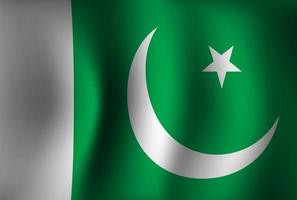 Pakistan Flag Background Waving 3D. National Independence Day Banner Wallpaper vector