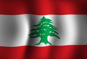 Lebanon Flag Background Waving 3D. National Independence Day Banner Wallpaper vector