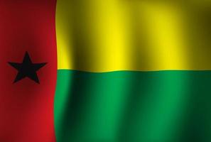 Guinea-Bissau Flag Background Waving 3D. National Independence Day Banner Wallpaper vector