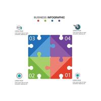 four business strategy puzzles. isolated on white vector