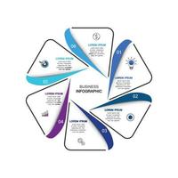 hexagon element with paper icon and text holder to circle white paper. business development features. Infographic design templates. Vector illustration.