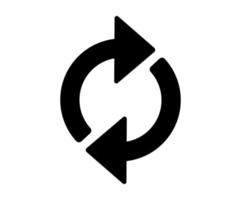 Flat icon of cyclic rotation, recycling recurrence, renewal. vector