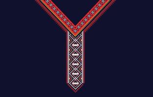 diseño étnico para el diseño de escote, patrón geométrico oriental étnico tradicional. Diseño de bordado de collar floral para mujeres de moda. diseño de escote para estampado textil.