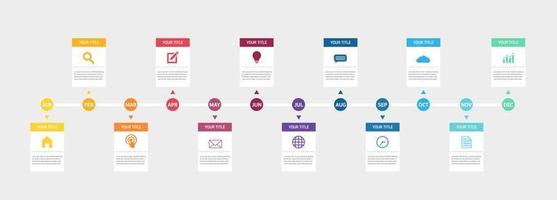 12 months or 1 year timeline infographic, timeline infographics for annual report and presentation,Timeline infographics design vector and Presentation business.