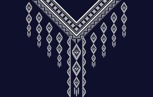 diseño étnico para el diseño de escote, patrón geométrico oriental étnico tradicional. Diseño de bordado de collar floral para mujeres de moda. diseño de escote para estampado textil.