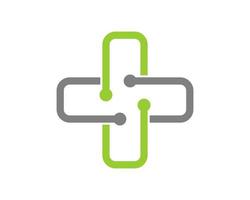 Circuit tech connection form a medical symbol vector
