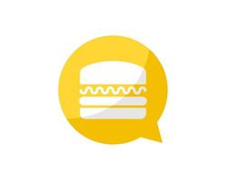 Simple bubble chat with abstract burger inside vector