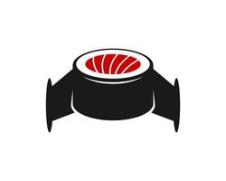 Abstract rocket with japanese sushi inside vector