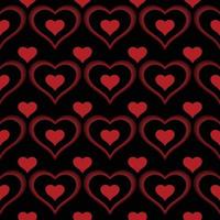 Black Background Romantic Heart Seamless Pattern vector