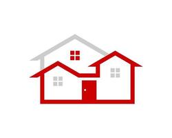 Modern real estate house in red and silver colors vector