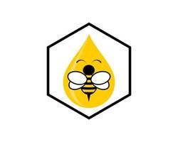 Bee hive with honey drop and bee inside vector