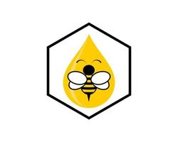 Bee hive with honey drop and bee inside vector