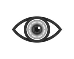 Simple eye with grey lens camera inside vector