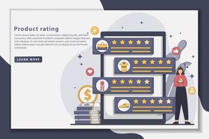 Vector illustration Product rating landing page concept