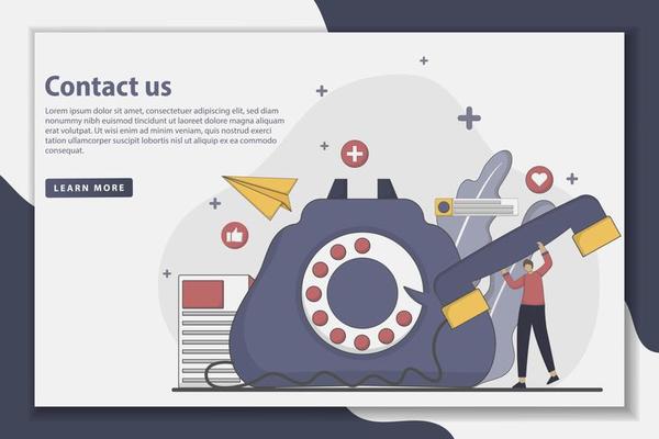 Vector illustration Contact us for landing page concept