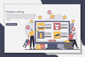 Vector illustration Product rating landing page concept