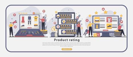 Vector illustration Product rating landing page concept