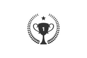 Best champions cup trophy vector design. Champion cup winner trophy award with laurel wreath